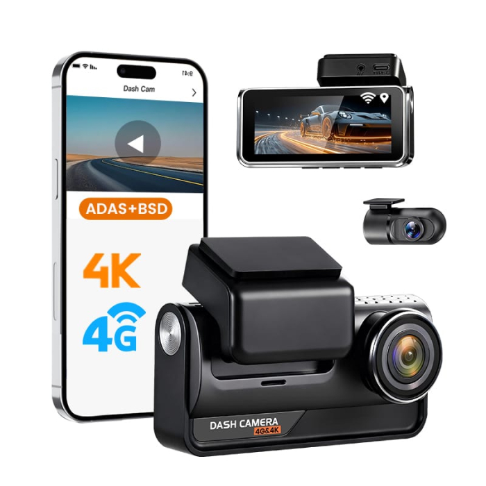 iSEN Z66 Dash Cam 4G LTE, Dual Camera 4K + 1080P, 2" Display, 128MB RAM, 128MB ROM, GPS, WiFi, ADAS, BSD, Parking Monitoring [3]