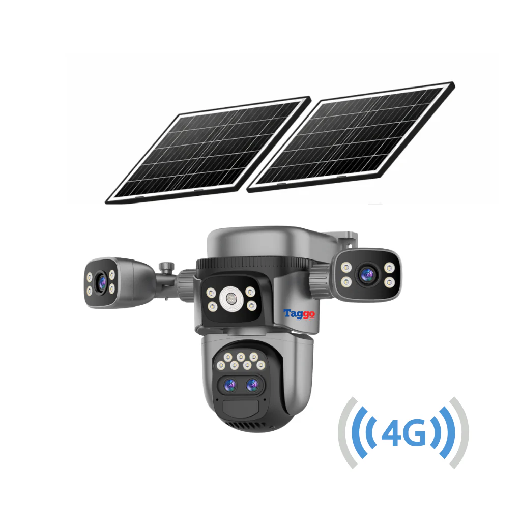 Taggo Crocodil Napelemes 4G Biztonsági Kamera, 12MP, 4 Objektív, 10X Optikai Zoom, AI Emberkövetés, PIR Szenzor, Kétirányú Hang, Színes Éjjellátás, 12000mAh, IP66 [2]