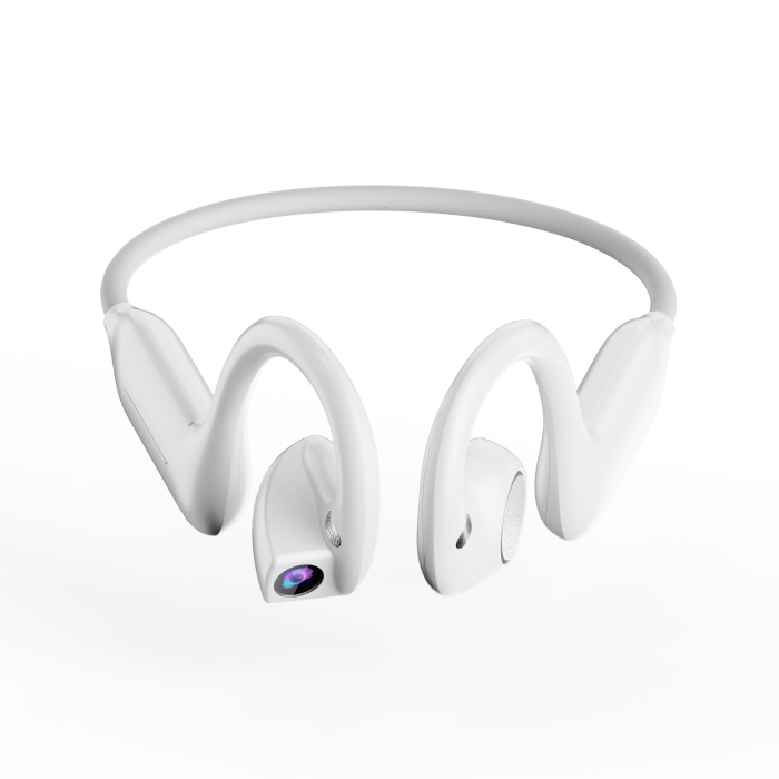Căști Bluetooth AI iSEN E900, Alb, Cameră Sony 8MP, Open-Ear, Bluetooth 5.4, WiFi, 8GB, Traducere AI, Asistent Vocal, Reducere Zgomot Dual MIC, 220mAh [2]