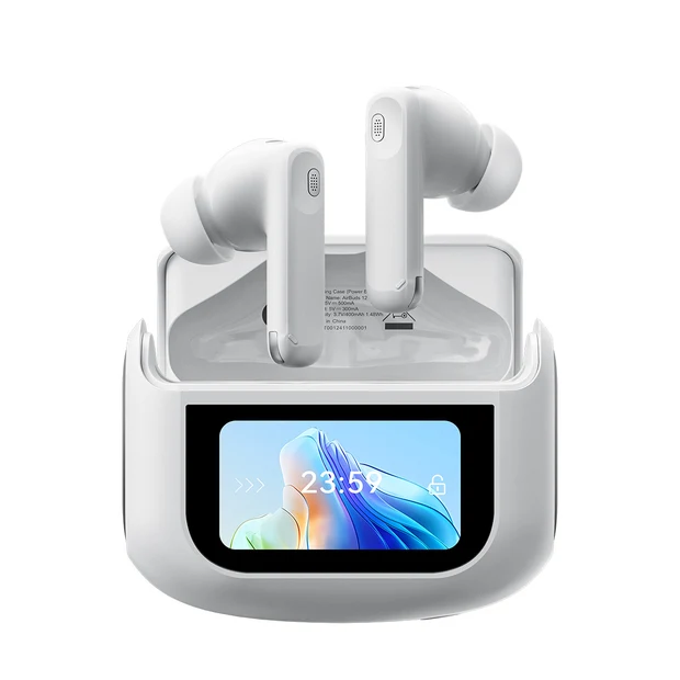Blackview AirBuds 12 Vezeték Nélküli Fülhallgató, Fehér, Bluetooth 5.4, 10mm Dinamikus Meghajtó, AAC/SBC, IPX7, 400mAh Töltőtok, USB Type-C [1]