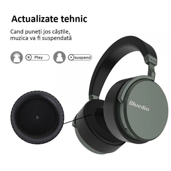 Casti Wireless Bluedio Victory 2 ( V2 ), Stereo, 12 Difuzoare, Bluetooth 5, USB Tip C, Cloud Service, Control Aplicatie [3]
