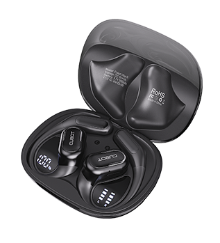 Casti wireless Cubot Vibe R, Negru, Design open-ear, Carcasa incarcare 500mAh, Bluetooth 5.4, IPX7, Anulare zgomot ENC, Control tactil, Din aliaj cu memorie