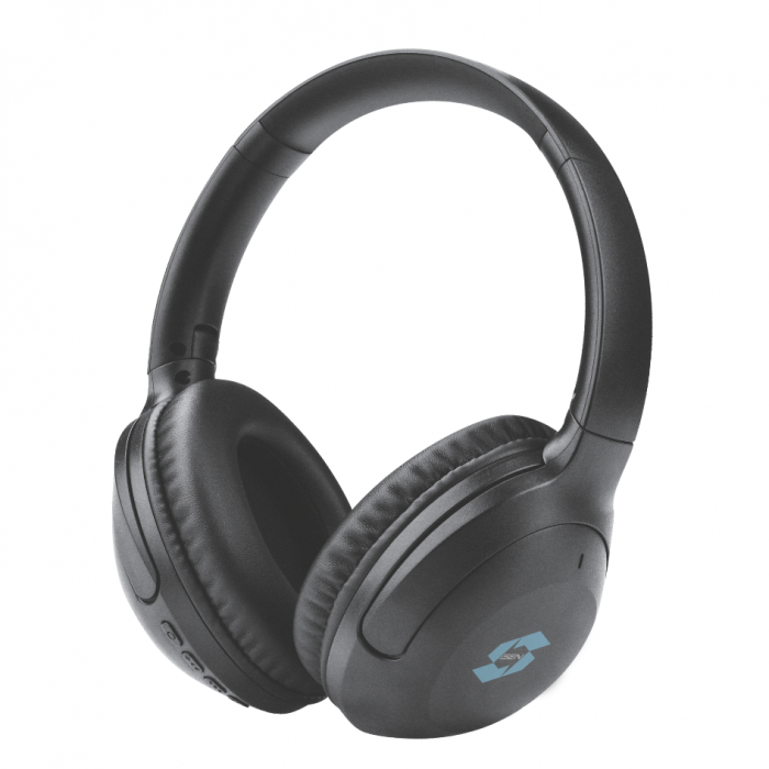 Casti wireless over-ear pliabile iSEN HL2, Negru, Bluetooth v5.3, Microfon incorporat, ANC (active noise cancelling), Bas stereo, 300mAh