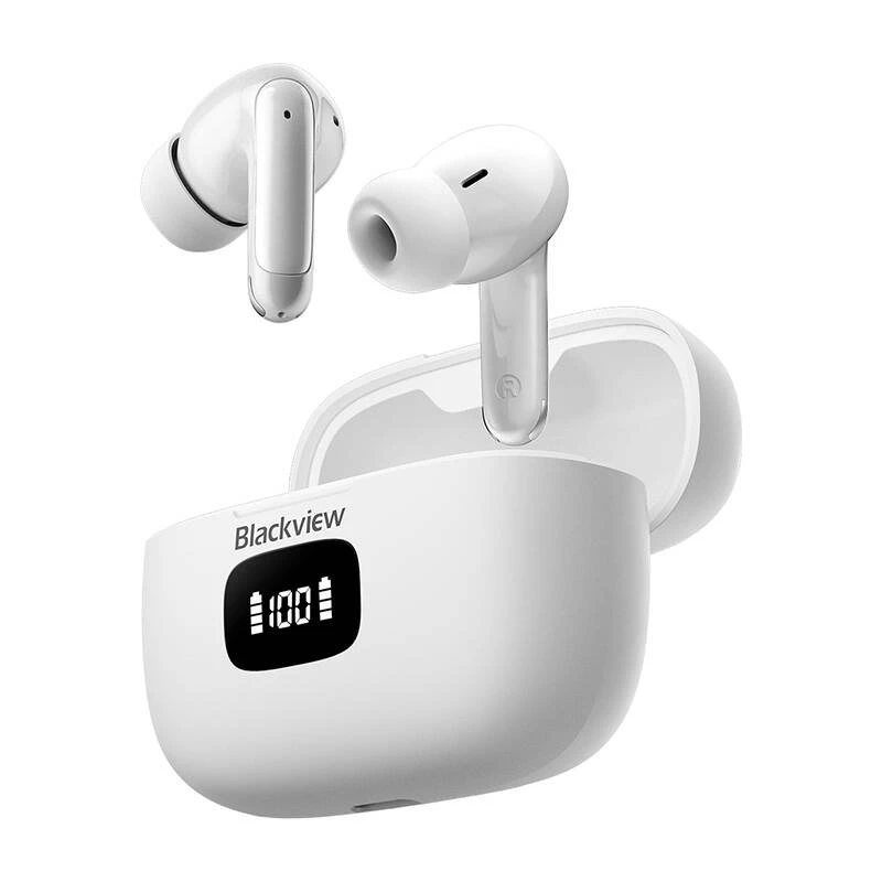 Wireless in-ear earbuds Blackview AirBuds 8 TWS White with charging case, LED Display, Touch Control, ANC, Ambient Sound Mode, IPX7 [2]