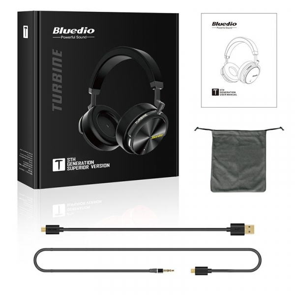 Casti Wireless Stereo Bluedio T5S, Anularea zgomotelor, Tip C, Bluetooth, Microfon, Extra Bass, Senzor Infrarosu [3]