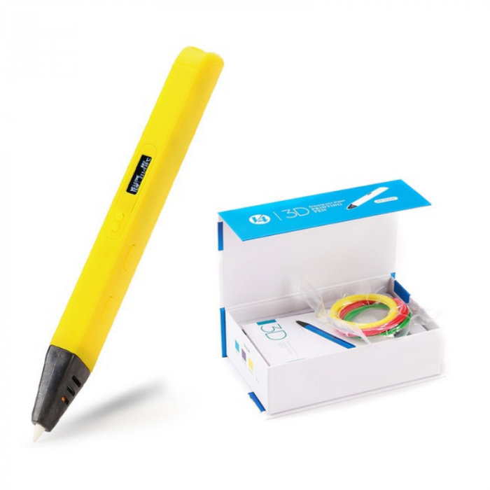 Creion 3D iSEN D14 3D Pen Galben, Display OLED, PLA ABS, 3 filamente image11