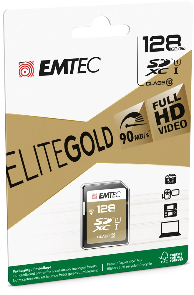 EMTEC 128GB SD UHS-I U1 Elite Gold [2]