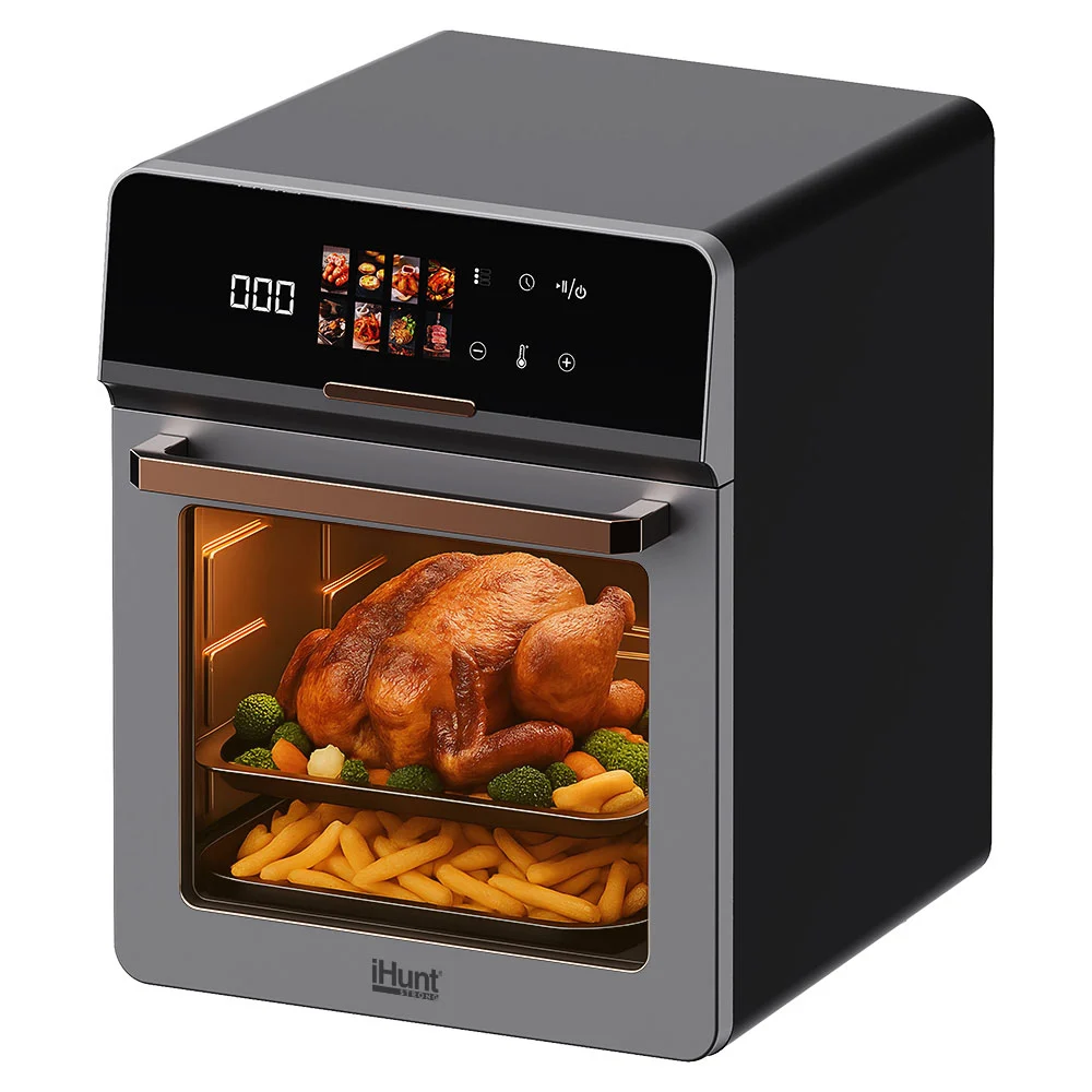 Friteuză cu Aer Cald iHunt Bro Air Fryer Oven, 18L, 1800W, Ecran Touch LED, 8 Programe de Gătire, Temperatură Reglabilă, Timer, Menținere la Cald [3]