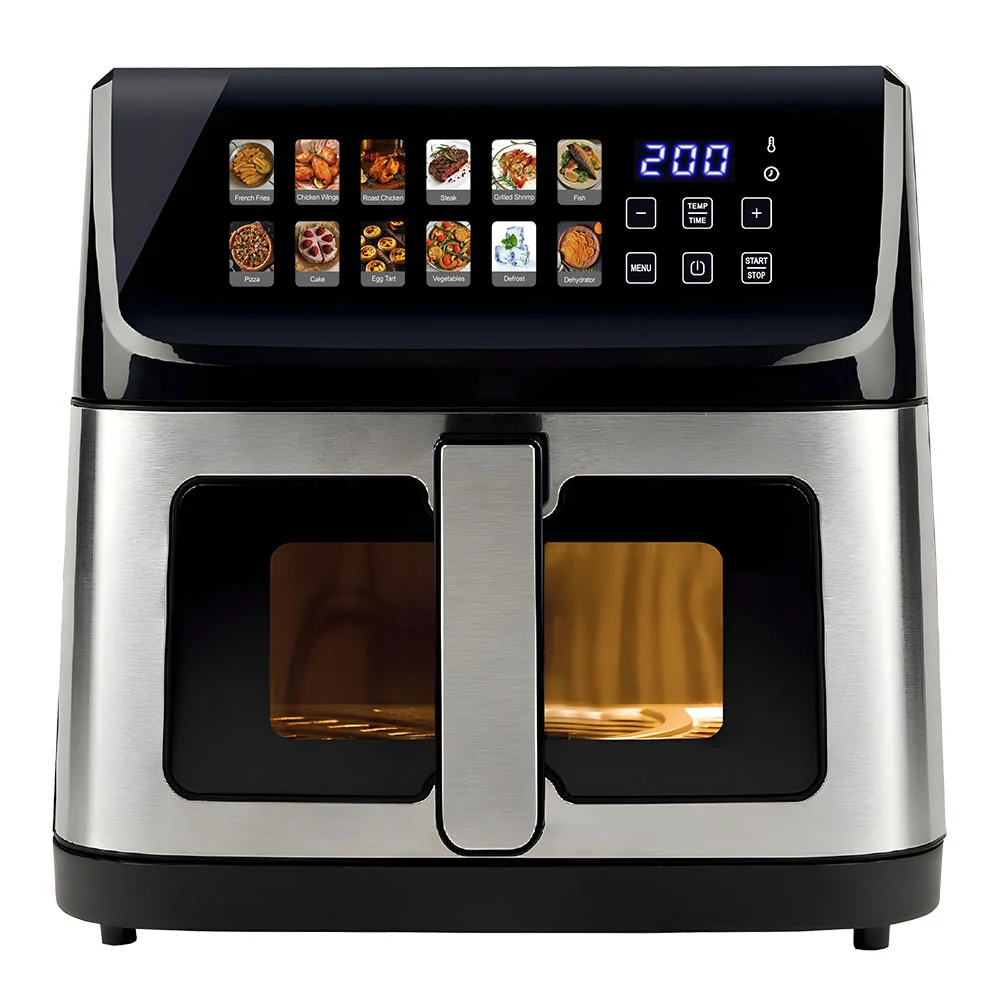 Friteuză cu Aer Cald iHunt Bro Air Fryer, 11L, 2300W, Ecran Touch LED, Încălzire 360°, Dublă Încălzire, Temperatură Reglabilă 80-200°C, Timer [3]