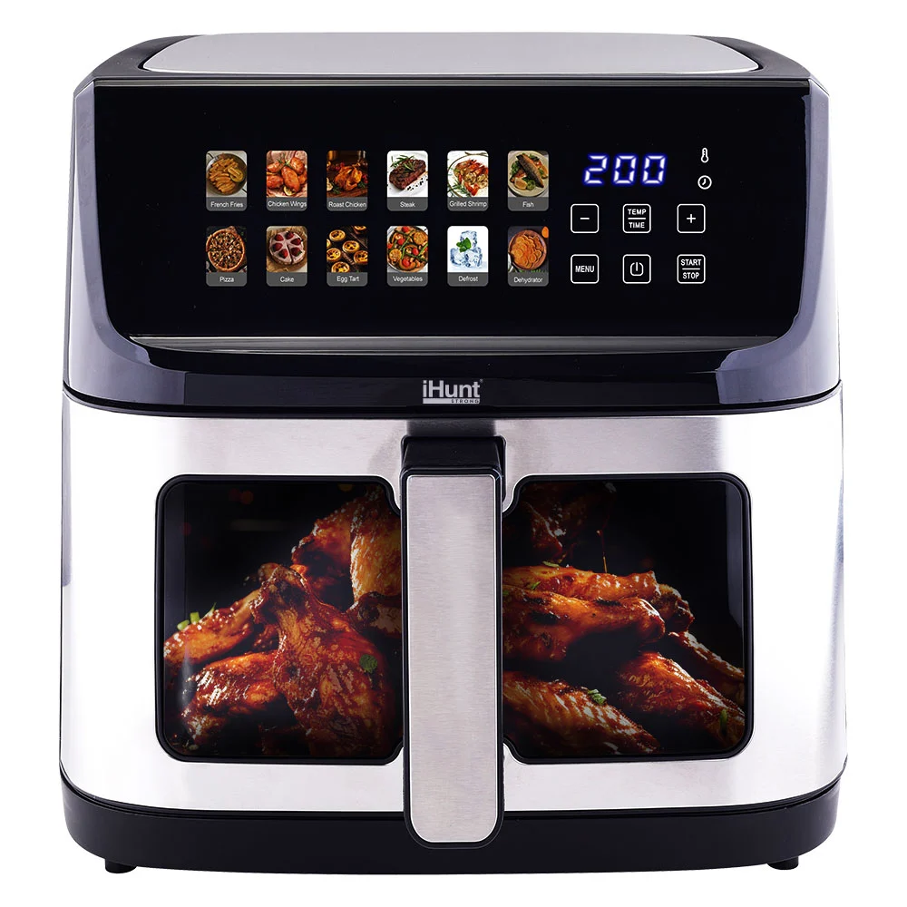 Friteuză cu Aer Cald iHunt Bro Air Fryer, 11L, 2300W, Ecran Touch LED, Încălzire 360°, Dublă Încălzire, Temperatură Reglabilă 80-200°C, Timer [2]