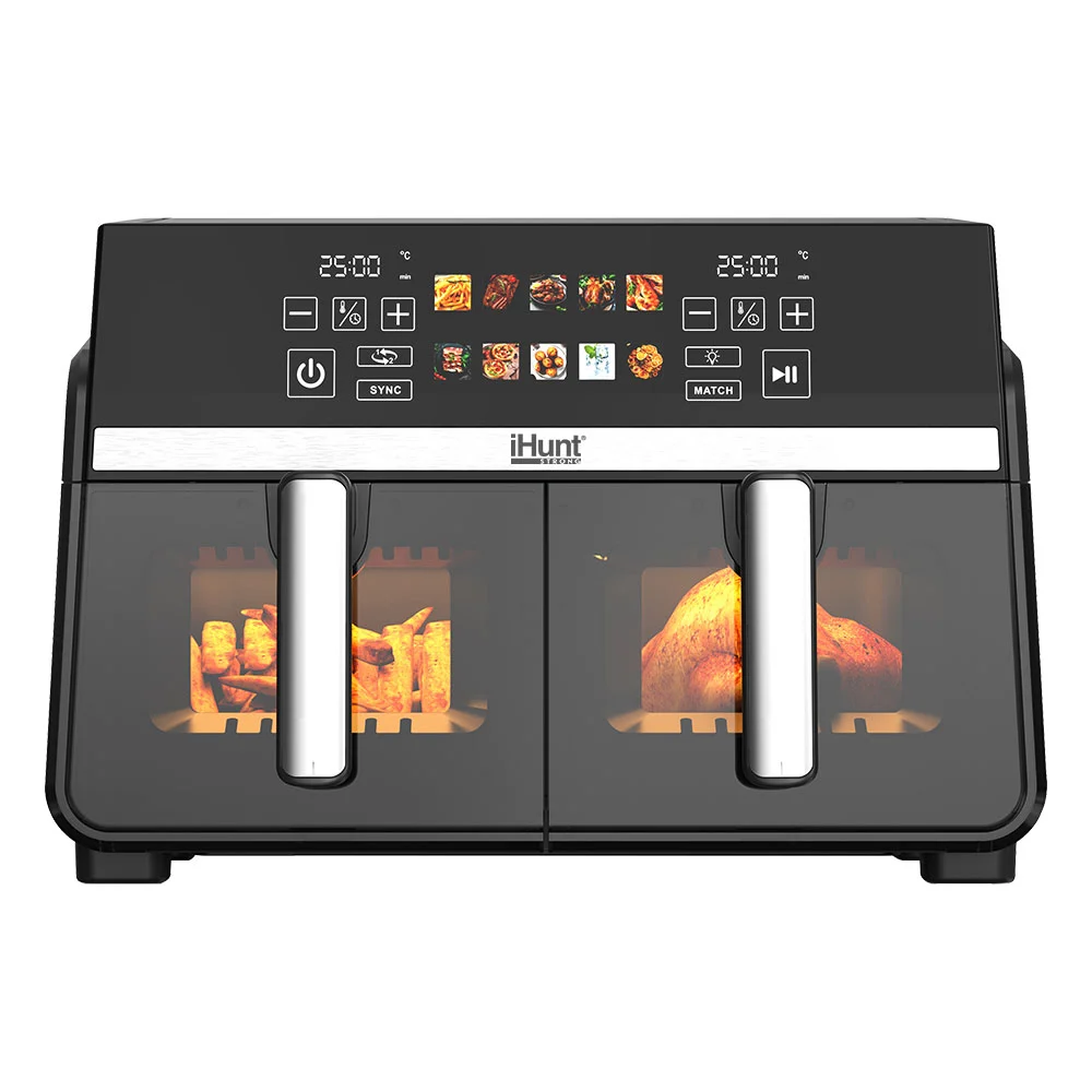 iHunt Bro Dual Air Fryer Hot Air Fryer, 10L, 2200W, Dual Zone, LED Touch Display, Adjustable Temperature 80-200°C, Timer [3]