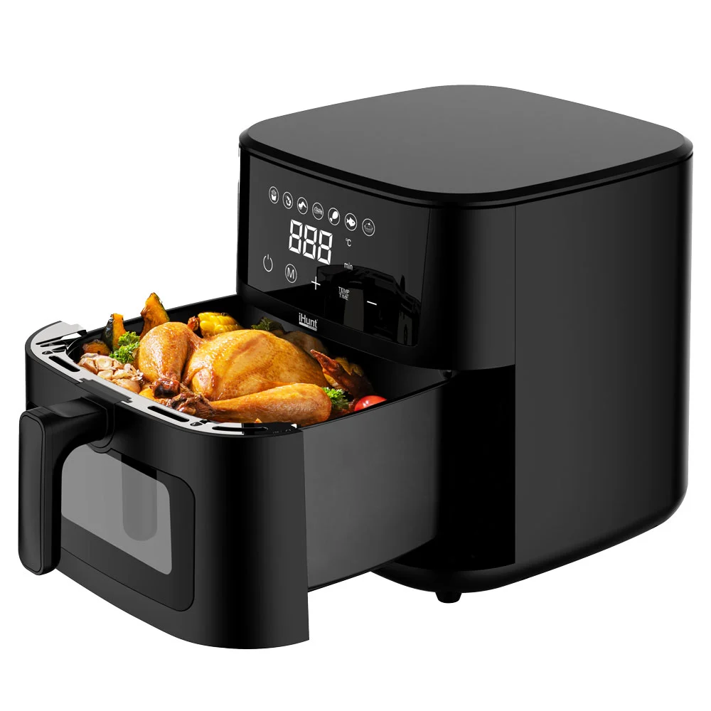 Friteuză cu Aer Cald iHunt Bro Air Fryer Ultra, 4.2L, 1200W, Temperatură Reglabilă, Timer, Dezghețare, Menținere la Cald, Geam Vizualizare [4]