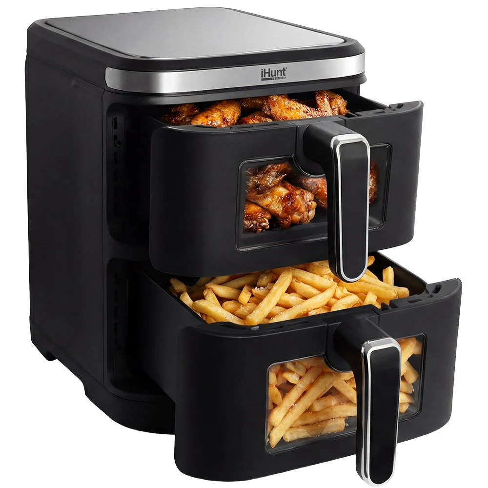 iHunt Bro Air Fryer 11L Dual Stack Hot Air Fryer, 2800W, Dual Independent Cooking Zones, Digital Display, Adjustable Temperature, Timer [6]