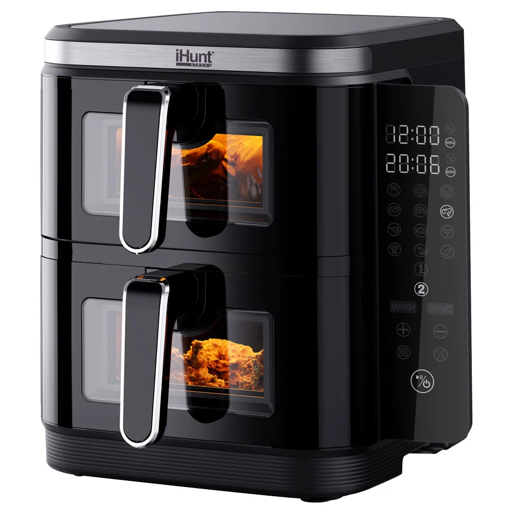 iHunt Bro Air Fryer 11L Dual Stack Hot Air Fryer, 2800W, Dual Independent Cooking Zones, Digital Display, Adjustable Temperature, Timer [5]