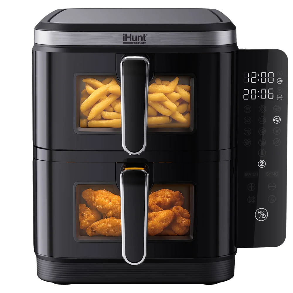 iHunt Bro Air Fryer 11L Dual Stack Hot Air Fryer, 2800W, Dual Independent Cooking Zones, Digital Display, Adjustable Temperature, Timer [4]