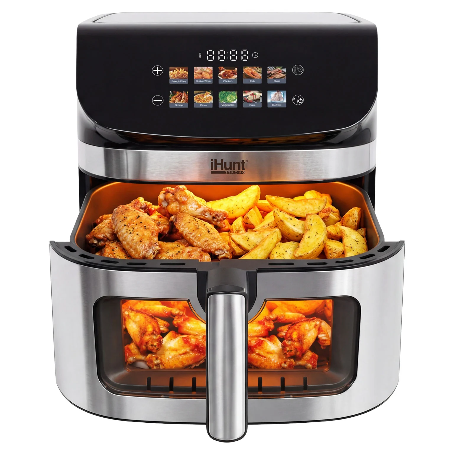 Friteuză cu Aer Cald iHunt BRO Air Fryer II Ultra, 9L, 2200W, Ecran Touch LED, Temperatură Reglabilă, Timer, Menținere la Cald, Recipient Antiaderent [8]