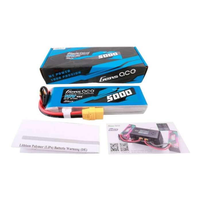 Gens ace G-Tech 5000mAh 11.1V 45C 3S1P lipo battery with XT90 Plug [5]
