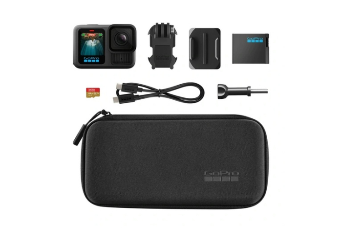 GoPro HERO13 Black Action Camera, Black, 5.3K 60fps, 27MP Sensor, Video Stabilization, GPS, Wi-Fi, Bluetooth, Bundle [4]