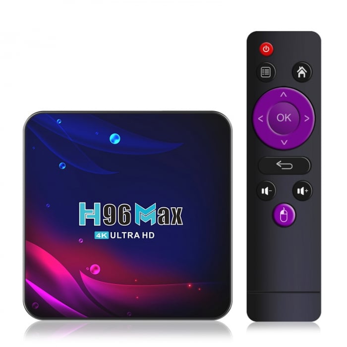 TV Box H96 Max V11 Smart Media Player, 4K, RAM 2GB DDR3, ROM 16GB, Android 11, RK3318 Quad Core, WiFi dual band, Slot Card imagine noua
