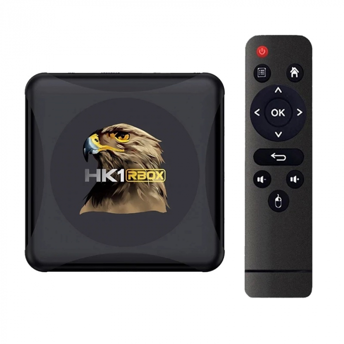 TV Box HK1 RBOX R1 Mini Smart Media Player, 4K, RAM 2GB, ROM 16GB, Android 11.0, Rockchip RK3318 QuadCore, Slot Card, Wi-Fi dual band imagine noua