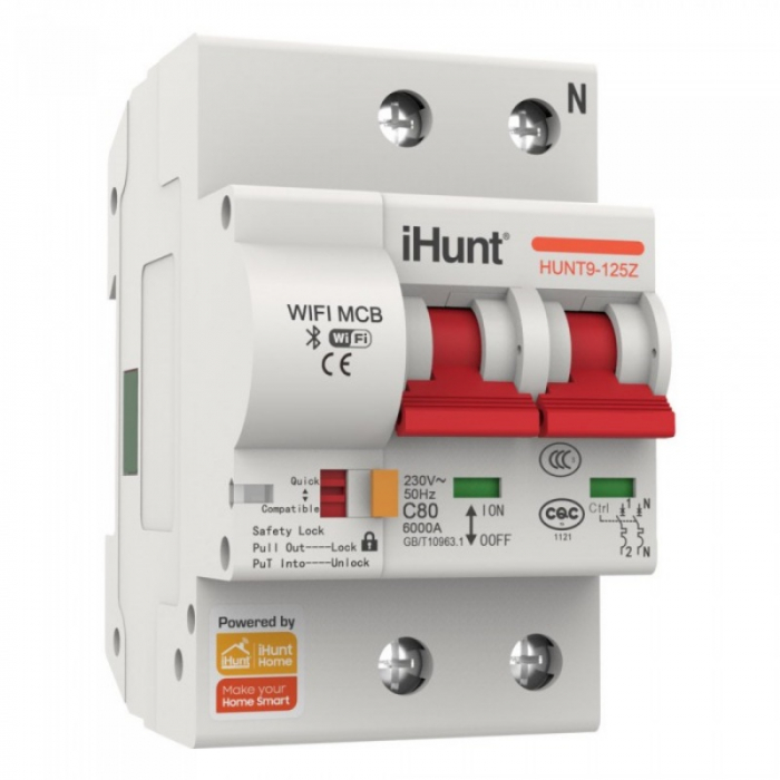 Siguranta automata inteligenta iHunt Home WIFI Smart Circuit Breaker 2P 40A, WIFI 2.4G, Control din aplicatie [2]