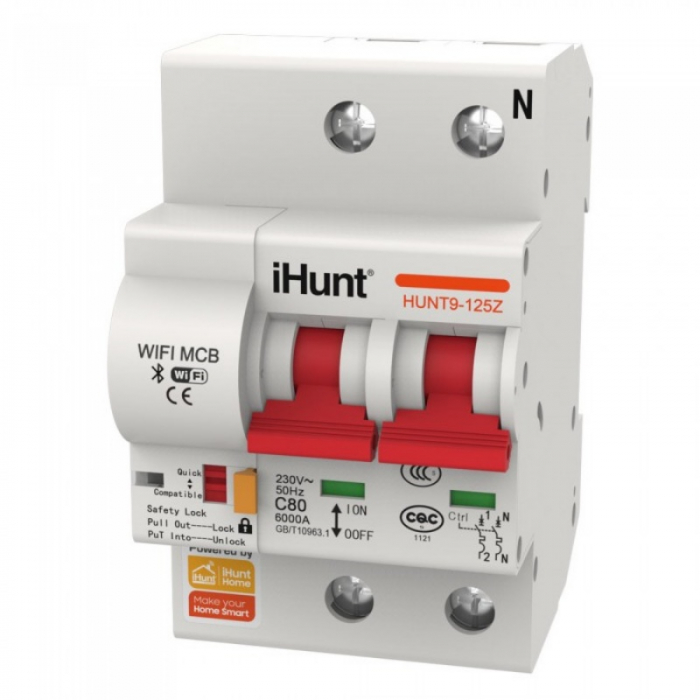 Siguranta automata inteligenta iHunt Home WIFI Smart Circuit Breaker 2P 40A, WIFI 2.4G, Control din aplicatie [5]