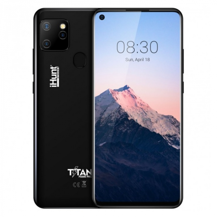 Telefon mobil iHunt Titan P6000 Pro 2021 Negru, 4G, IPS 6.55 Punch, 4GB RAM, 128GB ROM, Android 10, Spreadtrum SC9863, 6000mAh, Dual SIM