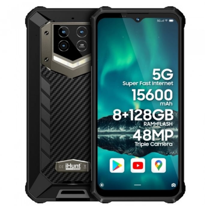 Telefon mobil iHunt Titan P15000 Pro 2022 Negru, 5G, IPS 6.52 , 8GB RAM, 128GB ROM, Android 11, Dimensity 700 OctaCore, 15600mAh, Dual SIM