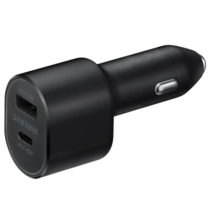 Incarcator auto Samsung Super Fast Charger 45W Usb C, 15W Usb A, L5300, Black, Bulk