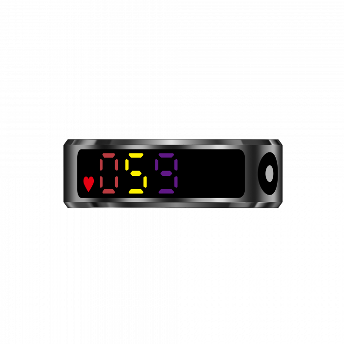 Inel inteligent iSEN R12 Negru, Ritm cardiac, Oxigen in sange, HRV, Stres, Somn, Contor pași distanta si calorii, Temperatura, Moduri sport, Fotografi la distanta, Carcasa de incarcare, 16 mAh [5]