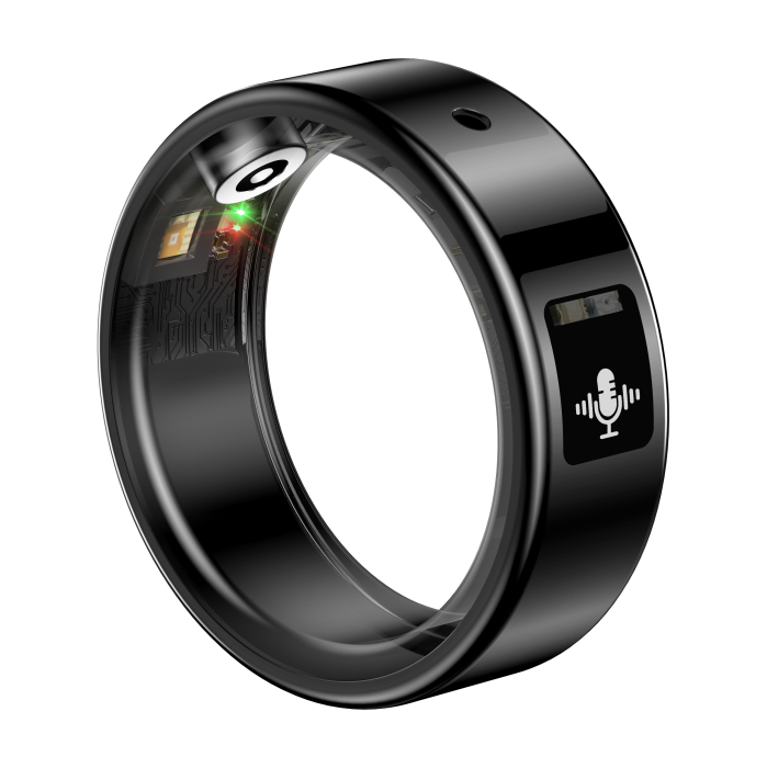 Inel Inteligent iSEN SR116, Negru, Bluetooth 5.4, AI Recording, Traducere AI, Puls, SpO2, Monitorizare Somn, Control Video, IP68, LoraFit, Android și iOS [2]