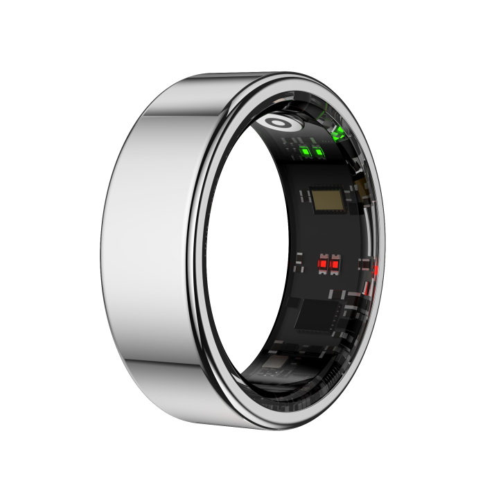 R11C Smart Ring, Silver, Bluetooth 5.2, Heart Rate, SpO2, HRV, Stress & Sleep Monitoring, Sports Modes, Gesture Control, 1ATM, QRing, 5–7 Days Battery Life [4]