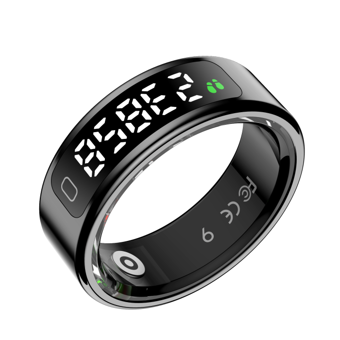 R11C Okosgyűrű, Fekete, Bluetooth 5.2, Pulzus, SpO2, HRV, Stressz- és Alvásfigyelés, Sportmódok, Gesztusvezérlés, 1ATM, QRing, 5–7 Napos Üzemidő [2]