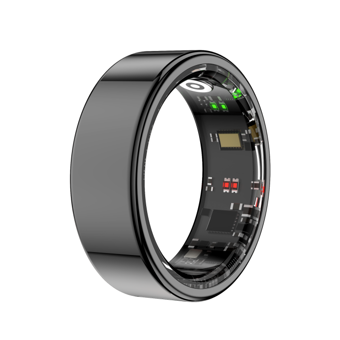 R11C Okosgyűrű, Fekete, Bluetooth 5.2, Pulzus, SpO2, HRV, Stressz- és Alvásfigyelés, Sportmódok, Gesztusvezérlés, 1ATM, QRing, 5–7 Napos Üzemidő [4]