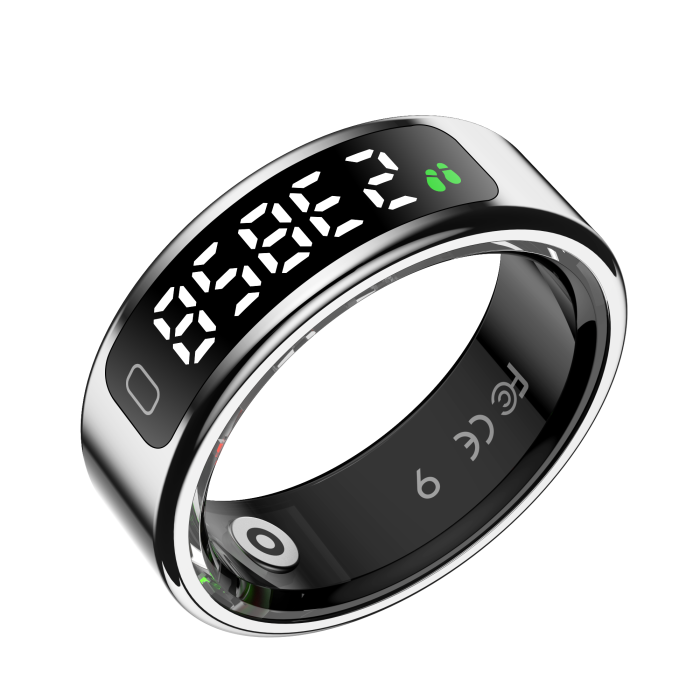 R11C Smart Ring, Silver, Bluetooth 5.2, Heart Rate, SpO2, HRV, Stress & Sleep Monitoring, Sports Modes, Gesture Control, 1ATM, QRing, 5–7 Days Battery Life [2]