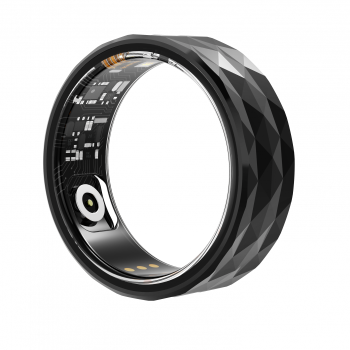 Inel iSEN R12M Smart Ring Black, HR, SpO2, Monitorizare somn, Contor calorii, Multi Sport, Aplicatie dedicata: LuckRing, 15mAh, IP68