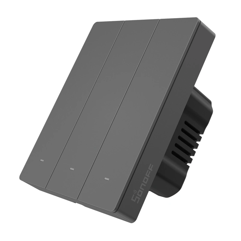 intrerupator de perete inteligent SONOFF M5-3C-80 cu conexiune WiFi (3 canale, montare incastrata, culoare grafit) [3]