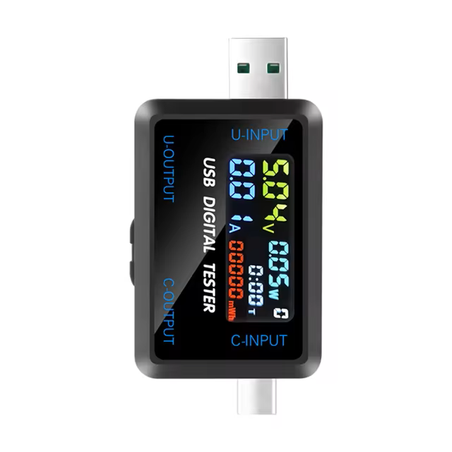 iSEN 6527-Q USB Digital Tester Negru, USB A, USB Type-C  Ecran LCD