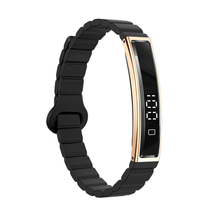 Bratara Inteligenta iSEN B3, Negru+Auriu, Silicon, 18mAh, Monitorizare Ritm Cardiac & Oxigen din Sange, Urmarire Somn & Activitate, Sanatate Feminina, Asistent AI, Incarcare Magnetica [7]