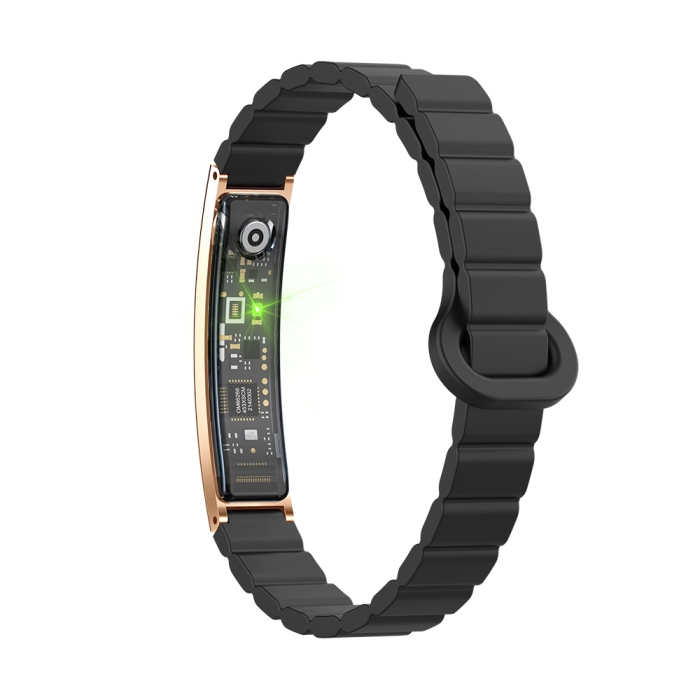 Bratara Inteligenta iSEN B3, Negru+Auriu, Silicon, 18mAh, Monitorizare Ritm Cardiac & Oxigen din Sange, Urmarire Somn & Activitate, Sanatate Feminina, Asistent AI, Incarcare Magnetica [9]