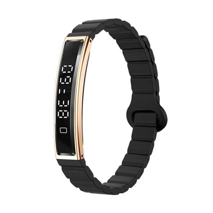 Bratara Inteligenta iSEN B3, Negru+Auriu, Silicon, 18mAh, Monitorizare Ritm Cardiac & Oxigen din Sange, Urmarire Somn & Activitate, Sanatate Feminina, Asistent AI, Incarcare Magnetica [2]