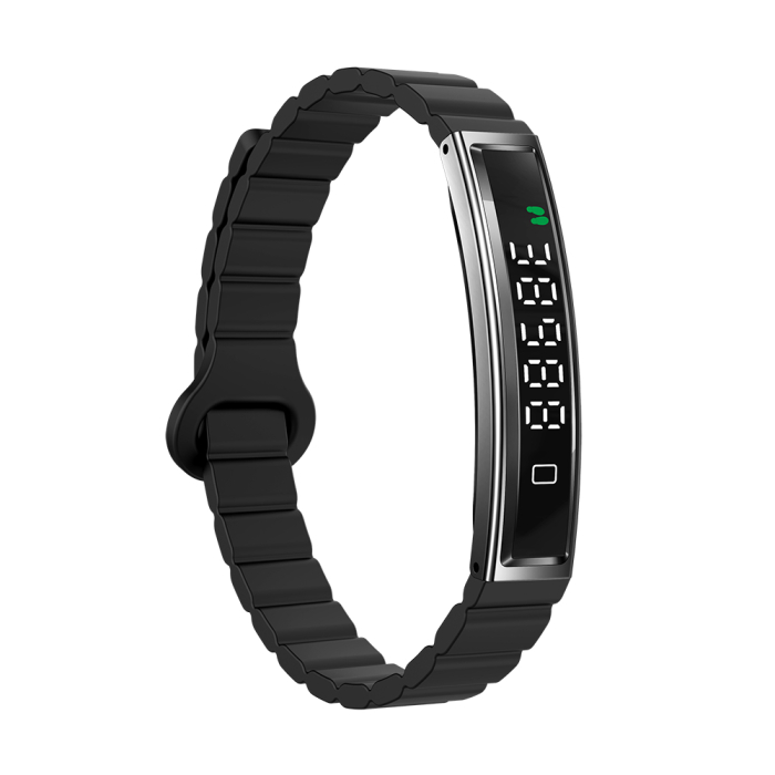 Bratara Inteligenta iSEN B3, Negru+Argintiu, Silicon, 18mAh, Monitorizare Ritm Cardiac & Oxigen din Sange, Urmarire Somn & Activitate, Sanatate Feminina, Asistent AI, Incarcare Magnetica [8]