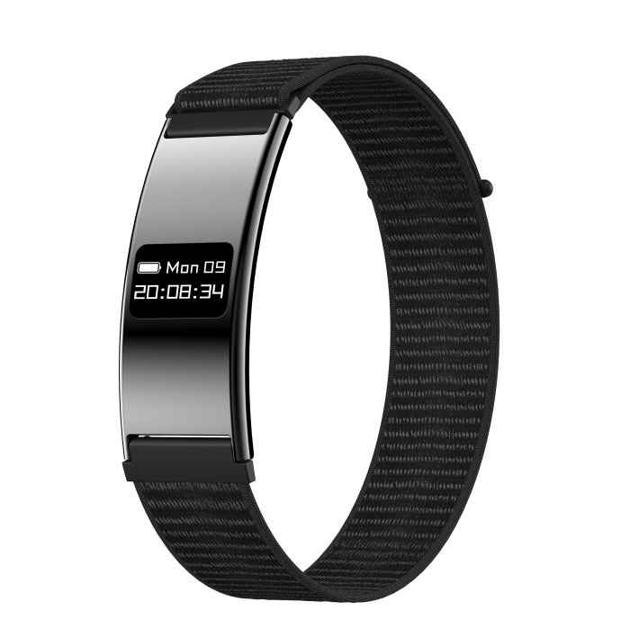 iSEN B8 Smart Watch, Black with Black bracelet, Fabric, Heart Rate & Blood Oxygen Monitoring, Pressure Detection, Sleep & Activity Tracking, Female Health, 33mAh, BLE 5.3, Magnetic Charging [2]