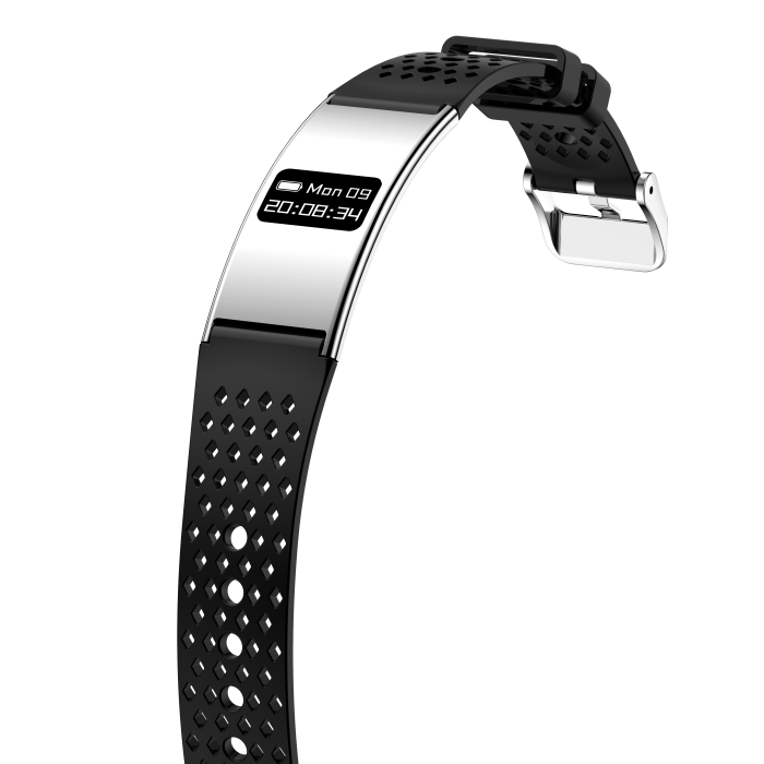 iSEN B8 Okosóra, Feher, Fekete szíjjal, Szilikon, Pulzusszám & Véroxigén Mérés, Nyomásérzékelés, Alvás & Aktivitás Követés, Női Egészség, 33mAh, BLE 5.3, Mágneses Töltés [3]