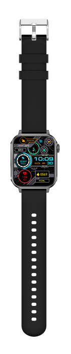 iSEN V96 Okosóra, Fekete, 1.83" HD, Pulzusszám, Vérnyomás, Véroxigén (SpO2), Hívás Funkció, 280 mAh, IP67, Szilikon Szíj, DaFit Alkalmazás, Zenevezérlés, Időjárás, Android 5.2 / iOS 9.0 [25]