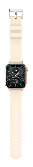 iSEN V96 Okosóra, Krém, 1.83" HD, Pulzusszám, Vérnyomás, Véroxigén (SpO2), Hívás Funkció, 280 mAh, IP67, Szilikon Szíj, DaFit Alkalmazás, Zenevezérlés, Időjárás, Android 5.2 / iOS 9.0 [13]