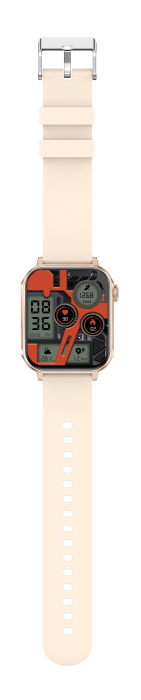 iSEN V96 Okosóra, Krém, 1.83" HD, Pulzusszám, Vérnyomás, Véroxigén (SpO2), Hívás Funkció, 280 mAh, IP67, Szilikon Szíj, DaFit Alkalmazás, Zenevezérlés, Időjárás, Android 5.2 / iOS 9.0 [16]