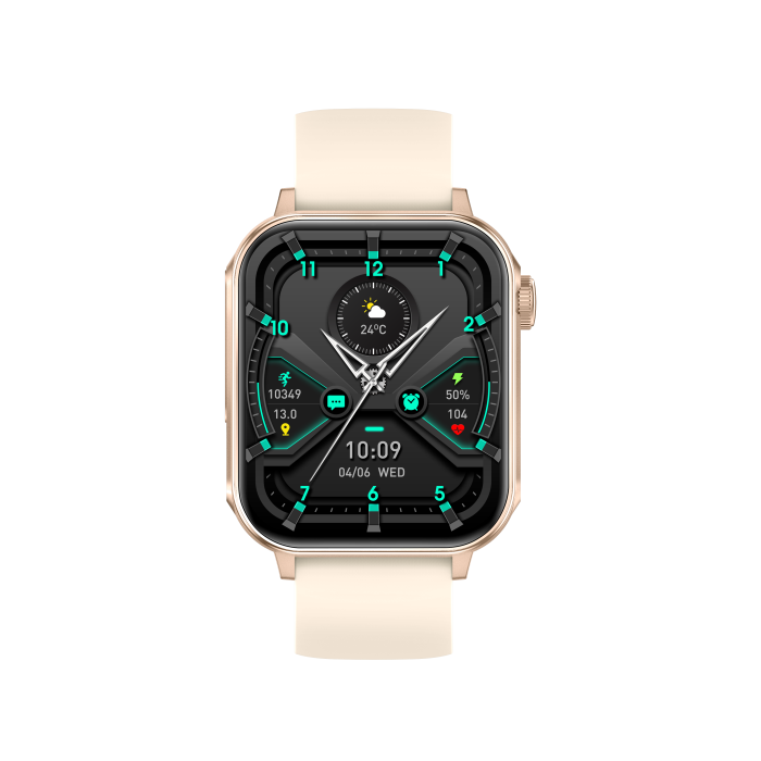 iSEN V96 Okosóra, Krém, 1.83" HD, Pulzusszám, Vérnyomás, Véroxigén (SpO2), Hívás Funkció, 280 mAh, IP67, Szilikon Szíj, DaFit Alkalmazás, Zenevezérlés, Időjárás, Android 5.2 / iOS 9.0 [7]