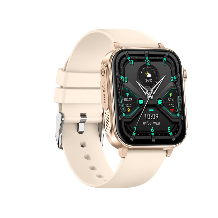 iSEN V96 Okosóra, Krém, 1.83" HD, Pulzusszám, Vérnyomás, Véroxigén (SpO2), Hívás Funkció, 280 mAh, IP67, Szilikon Szíj, DaFit Alkalmazás, Zenevezérlés, Időjárás, Android 5.2 / iOS 9.0 [3]