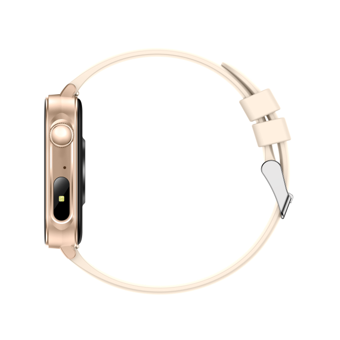 iSEN V96 Okosóra, Krém, 1.83" HD, Pulzusszám, Vérnyomás, Véroxigén (SpO2), Hívás Funkció, 280 mAh, IP67, Szilikon Szíj, DaFit Alkalmazás, Zenevezérlés, Időjárás, Android 5.2 / iOS 9.0 [11]